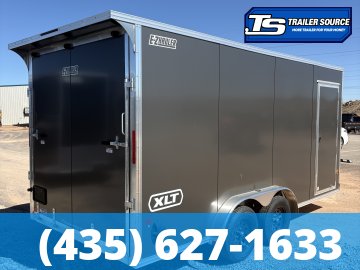 7.5x16 Alcom EZ Hauler XLT Aluminum Enclosed Cargo Trailer - 7'0" Interior - 7K GVWR - .080 PolyCor, Rear Spoiler w/ Load Lights, Translucent Roof