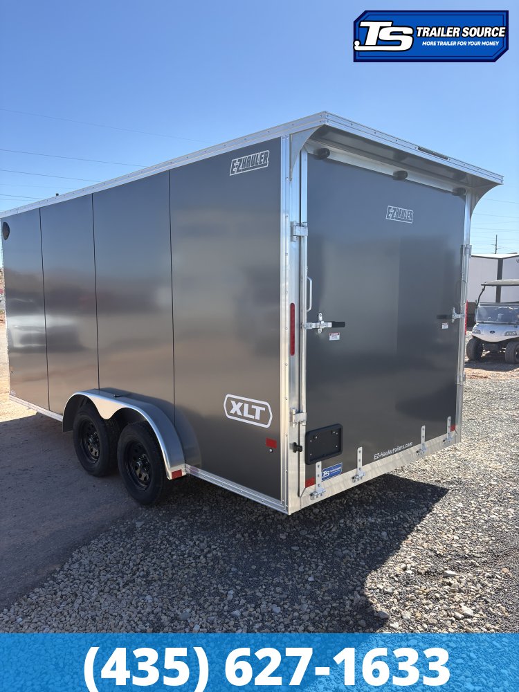 7.5x16 Alcom EZ Hauler XLT Aluminum Enclosed Cargo Trailer - 7'0" Interior - 7K GVWR - .080 PolyCor, Rear Spoiler w/ Load Lights, Translucent Roof