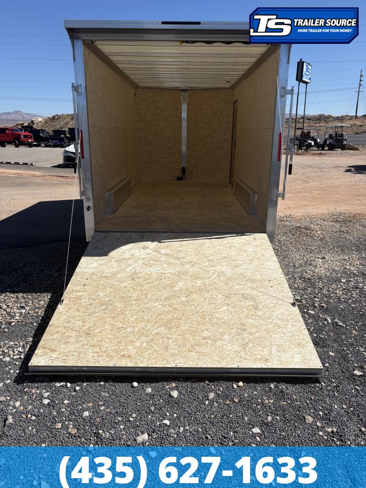 7.5x16 Alcom EZ Hauler XLT Aluminum Enclosed Cargo Trailer - 7'0" Interior - 7K GVWR - .080 PolyCor, Rear Spoiler w/ Load Lights, Translucent Roof