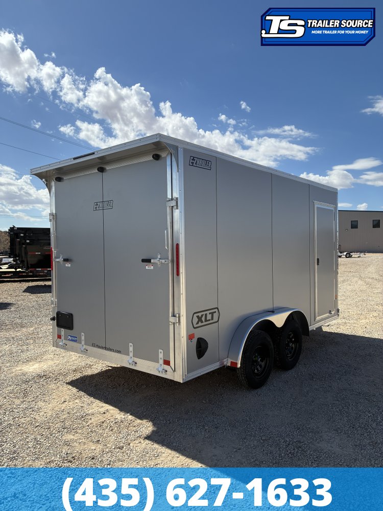7.5x14 Alcom EZ Hauler XLT Aluminum Enclosed Cargo Trailer - 7'0" Interior - 7K GVWR - .080 PolyCor, Rear Spoiler, Translucent Roof