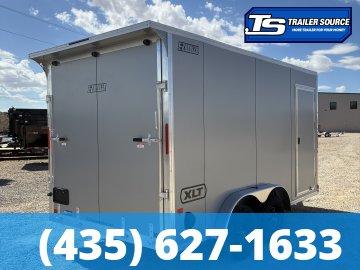 7.5x14 Alcom EZ Hauler XLT Aluminum Enclosed Cargo Trailer - 7'0" Interior - 7K GVWR - .080 PolyCor, Rear Spoiler, Translucent Roof