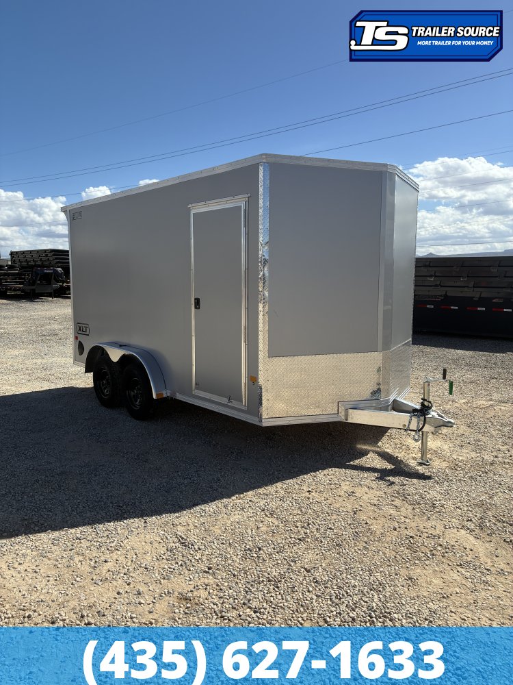 7.5x14 Alcom EZ Hauler XLT Aluminum Enclosed Cargo Trailer - 7'0" Interior - 7K GVWR - .080 PolyCor, Rear Spoiler, Translucent Roof