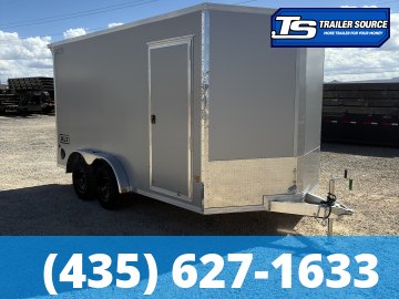 7.5x14 Alcom EZ Hauler XLT Aluminum Enclosed Cargo Trailer - 7'0" Interior - 7K GVWR - .080 PolyCor, Rear Spoiler, Translucent Roof
