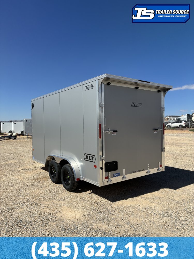 7.5x14 Alcom EZ Hauler XLT Aluminum Enclosed Cargo Trailer - 7'0" Interior - 7K GVWR - .080 PolyCor, Rear Spoiler, Translucent Roof