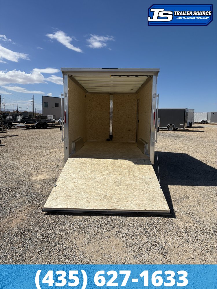 7.5x14 Alcom EZ Hauler XLT Aluminum Enclosed Cargo Trailer - 7'0" Interior - 7K GVWR - .080 PolyCor, Rear Spoiler, Translucent Roof