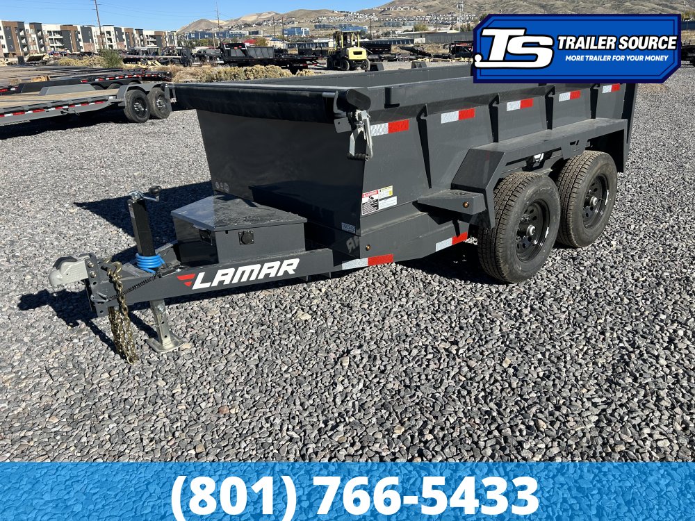 5x10 Lamar DS Dump Trailer - 24" Sides - 10K GVWR - Spare Mount