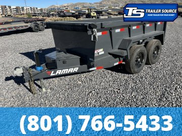5x10 Lamar DS Dump Trailer - 24" Sides - 10K GVWR - Spare Mount