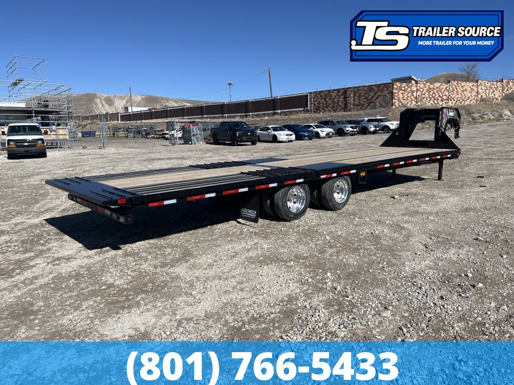 8.5x32 Diamond C FMAX-HDT 212 Gooseneck Hydraulic Dovetail Equipment Trailer - 25.9K GVWR - 17.5" HD Wheels, 18 Ply Tires, Aluminum Outer Wheels, Custom Graphics, Hydraulic Jack(s)
