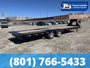 8.5x32 Diamond C FMAX-HDT 212 Gooseneck Hydraulic Dovetail Equipment Trailer - 25.9K GVWR - 17.5" HD Wheels, 18 Ply Tires, Aluminum Outer Wheels, Custom Graphics, Hydraulic Jack(s)