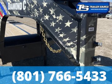 8.5x32 Diamond C FMAX-HDT 212 Gooseneck Hydraulic Dovetail Equipment Trailer - 25.9K GVWR - 17.5" HD Wheels, 18 Ply Tires, Aluminum Outer Wheels, Custom Graphics, Hydraulic Jack(s)