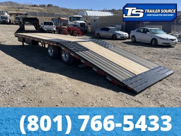 8.5x32 Diamond C FMAX-HDT 212 Gooseneck Hydraulic Dovetail Equipment Trailer - 25.9K GVWR - 17.5" HD Wheels, 18 Ply Tires, Aluminum Outer Wheels, Custom Graphics, Hydraulic Jack(s)