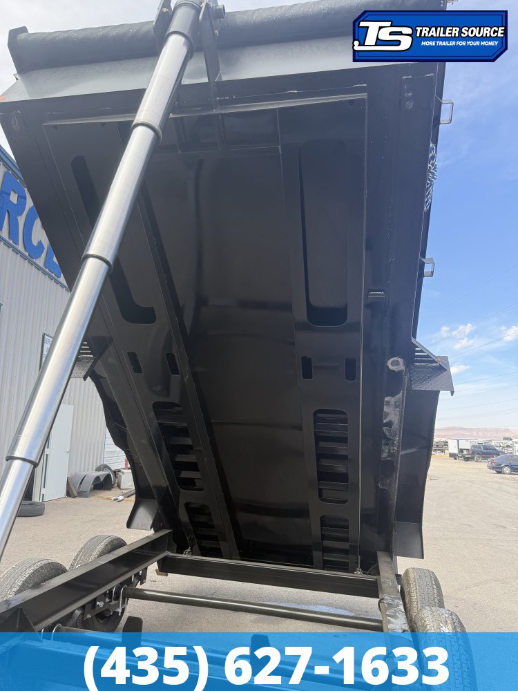 Double A Excel Series ELP 7x14 ft Dump Trailer 20" Sides 15.4K GVWR I-Beam Frame, Telescopic, Wireles Remote