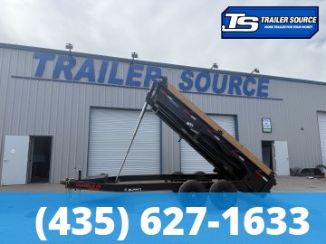 Double A Excel Series ELP 7x14 ft Dump Trailer 20" Sides 15.4K GVWR I-Beam Frame, Telescopic, Wireles Remote
