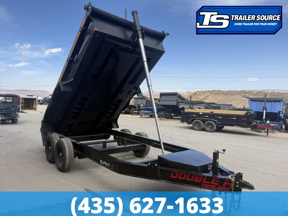 Double A Excel Series ELP 7x14 ft Dump Trailer 20" Sides 15.4K GVWR I-Beam Frame, Telescopic, Wireles Remote