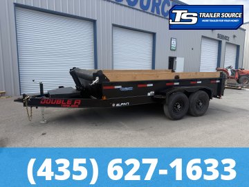 Double A Excel Series ELP 7x14 ft Dump Trailer 20" Sides 15.4K GVWR I-Beam Frame, Telescopic, Wireles Remote