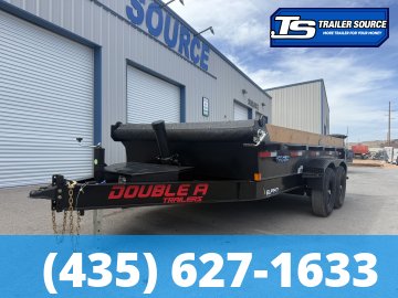Double A Excel Series ELP 7x14 ft Dump Trailer 20" Sides 15.4K GVWR I-Beam Frame, Telescopic, Wireles Remote