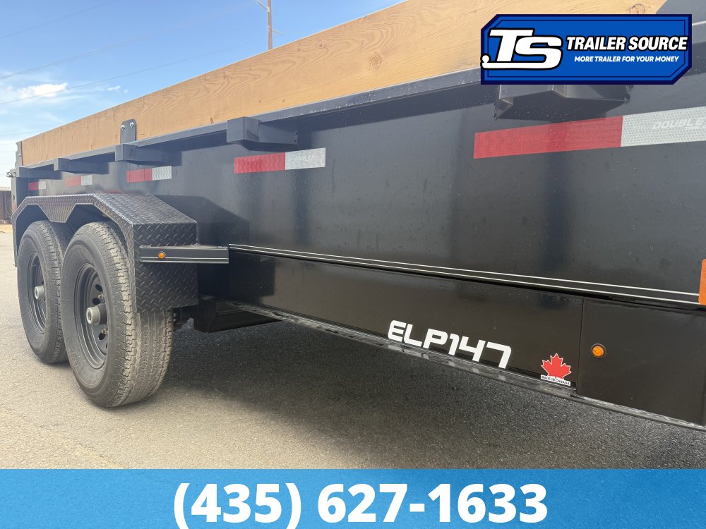 Double A Excel Series ELP 7x14 ft Dump Trailer 20" Sides 15.4K GVWR I-Beam Frame, Telescopic, Wireles Remote