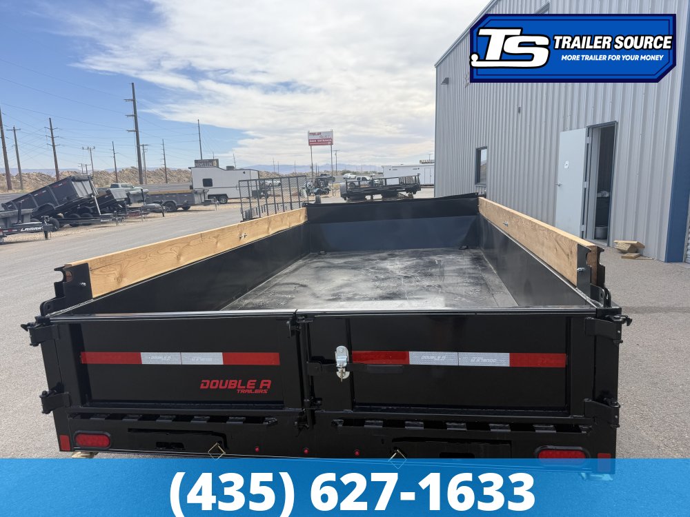 Double A Excel Series ELP 7x14 ft Dump Trailer 20" Sides 15.4K GVWR I-Beam Frame, Telescopic, Wireles Remote