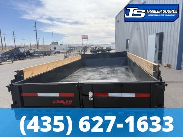 Double A Excel Series ELP 7x14 ft Dump Trailer 20" Sides 15.4K GVWR I-Beam Frame, Telescopic, Wireles Remote