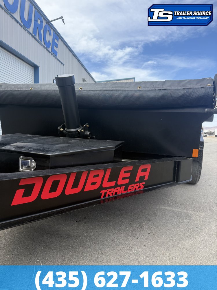 Double A Excel Series ELP 7x14 ft Dump Trailer 20" Sides 15.4K GVWR I-Beam Frame, Telescopic, Wireles Remote