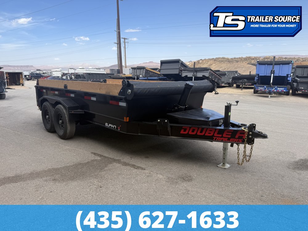Double A Excel Series ELP 7x14 ft Dump Trailer 20" Sides 15.4K GVWR I-Beam Frame, Telescopic, Wireles Remote