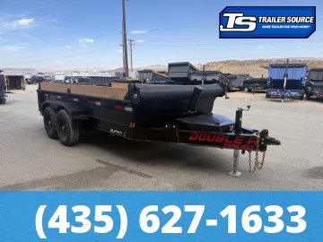 Double A Excel Series ELP 7x14 ft Dump Trailer 20" Sides 15.4K GVWR I-Beam Frame, Telescopic, Wireles Remote