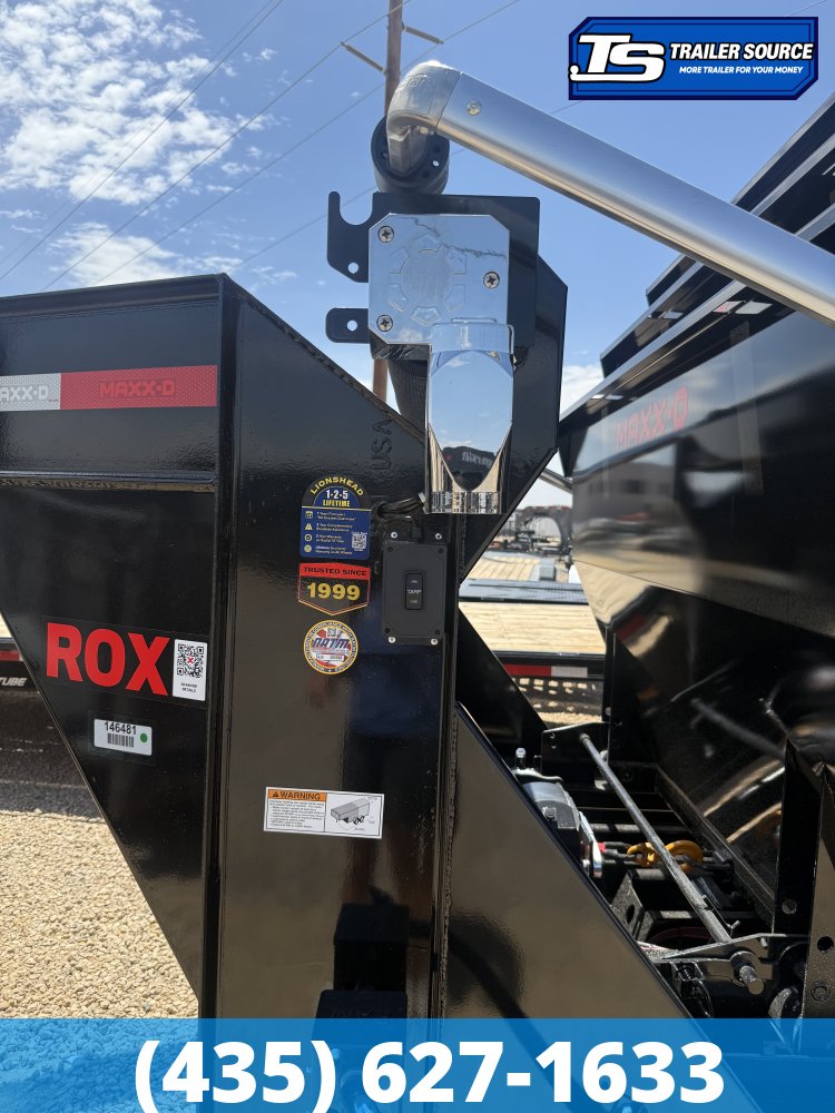 Maxx-D ROX Gooseneck 7x14 ft Roll Off Trailer  14K GVWR Electric Tarp