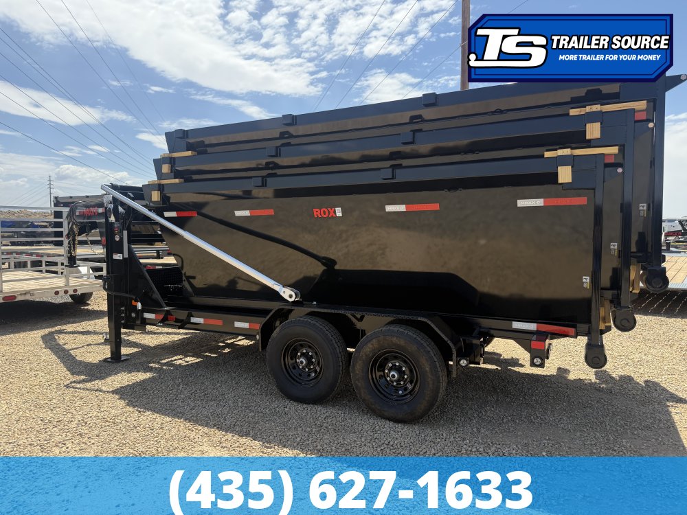Maxx-D ROX Gooseneck 7x14 ft Roll Off Trailer  14K GVWR Electric Tarp