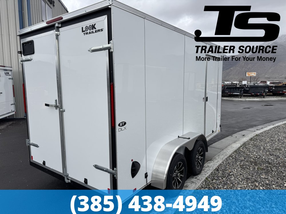 7x14 Look ST DLX Enclosed Cargo Trailer - 7'0" Interior - 7K GVWR - .080 PolyCor, Alloy Wheels, Barn Doors, Translucent Roof