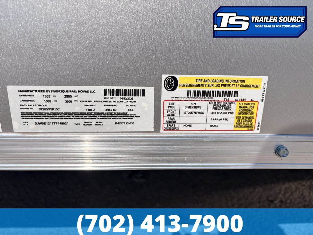 6x12 Look ST DLX Enclosed Cargo Trailer - 6'6" Interior - 3.5K GVWR - 16" Cross Member Upgrade, Torsion Axles