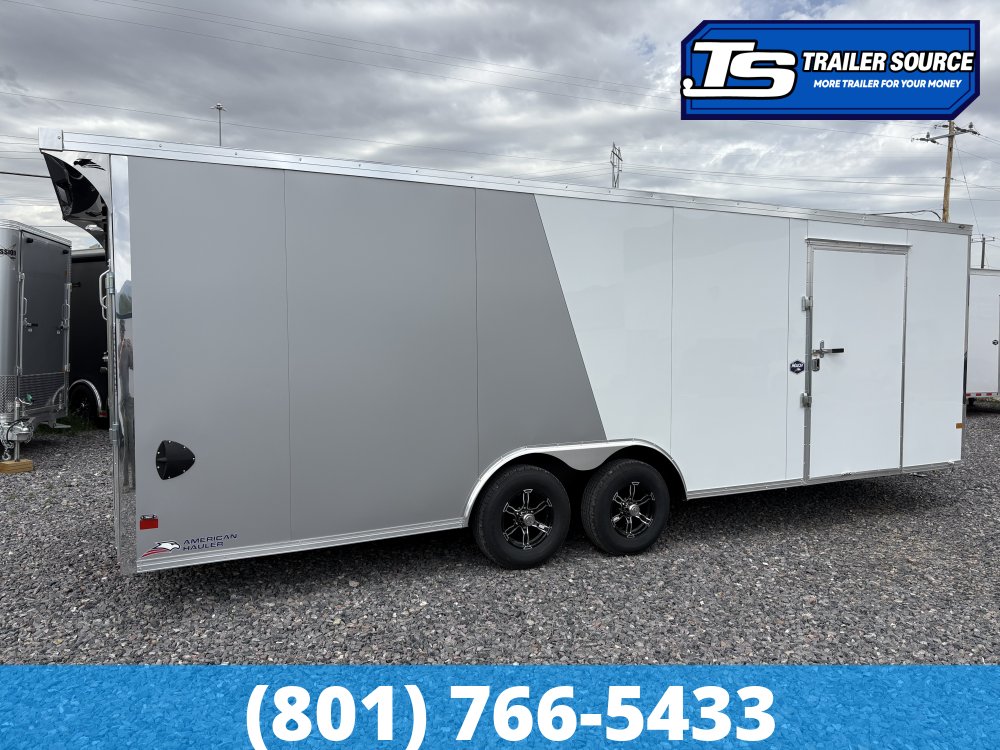 8.5x24 American Hauler Mach Enclosed Car Hauler Trailer - 7'0" Interior - 10K GVWR - .080 PolyCor, 2 Tone Color, Rear Spoiler w/ Load Lights