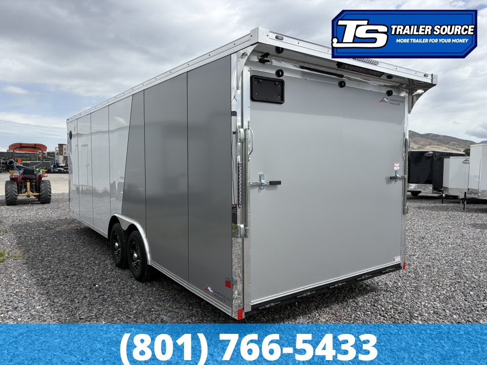 8.5x24 American Hauler Mach Enclosed Car Hauler Trailer - 7'0" Interior - 10K GVWR - .080 PolyCor, 2 Tone Color, Rear Spoiler w/ Load Lights