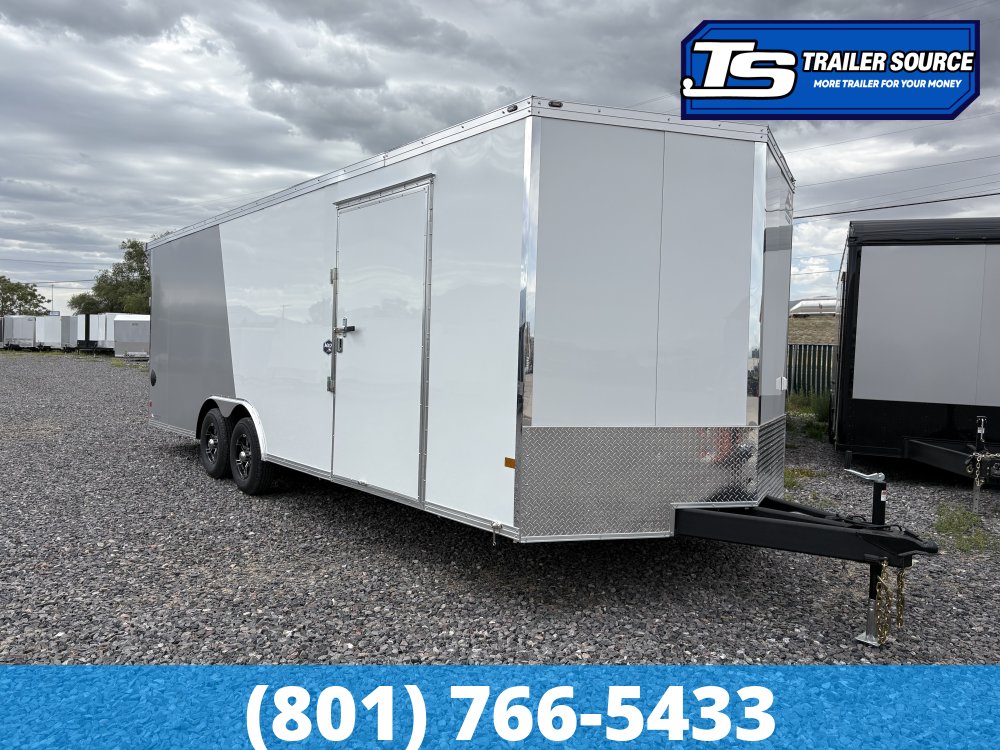 8.5x24 American Hauler Mach Enclosed Car Hauler Trailer - 7'0" Interior - 10K GVWR - .080 PolyCor, 2 Tone Color, Rear Spoiler w/ Load Lights