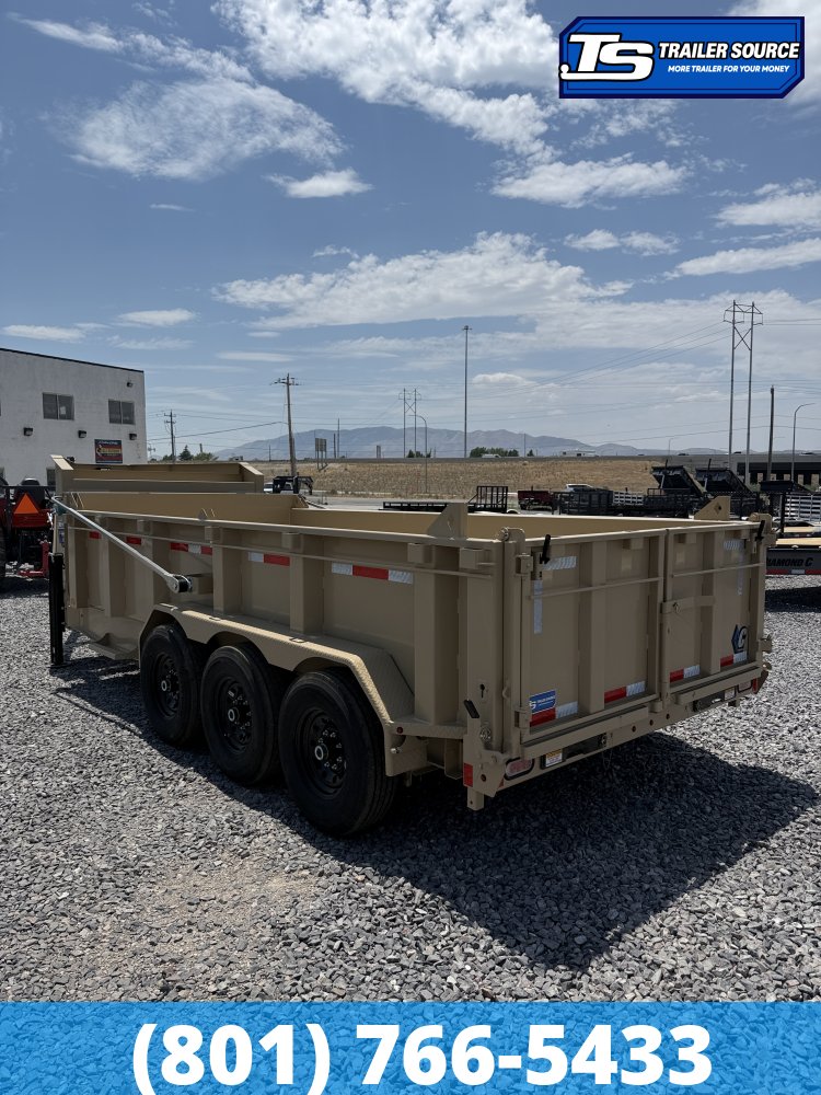 7x16 Diamond C LPT-GN 307 Gooseneck Dump Trailer - 32" Sides - 24K GVWR - 14 Ply Tires, ABS Brakes, Board Brackets, Hydraulic Jack(s)