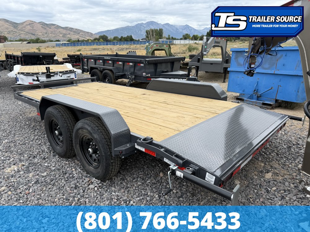 7x16 Lamar H6 Equipment Trailer - 14K GVWR - D-Rings, Tongue Box, Winch Plate
