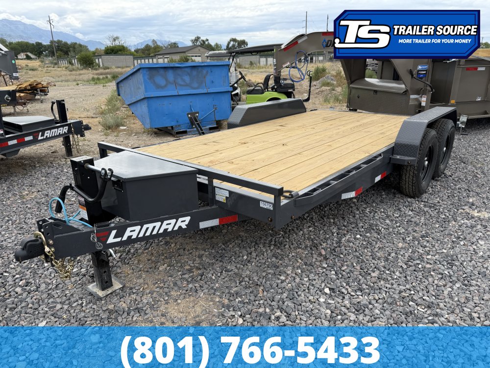 7x16 Lamar H6 Equipment Trailer - 14K GVWR - D-Rings, Tongue Box, Winch Plate