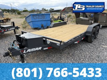 7x16 Lamar H6 Equipment Trailer - 14K GVWR - D-Rings, Tongue Box, Winch Plate
