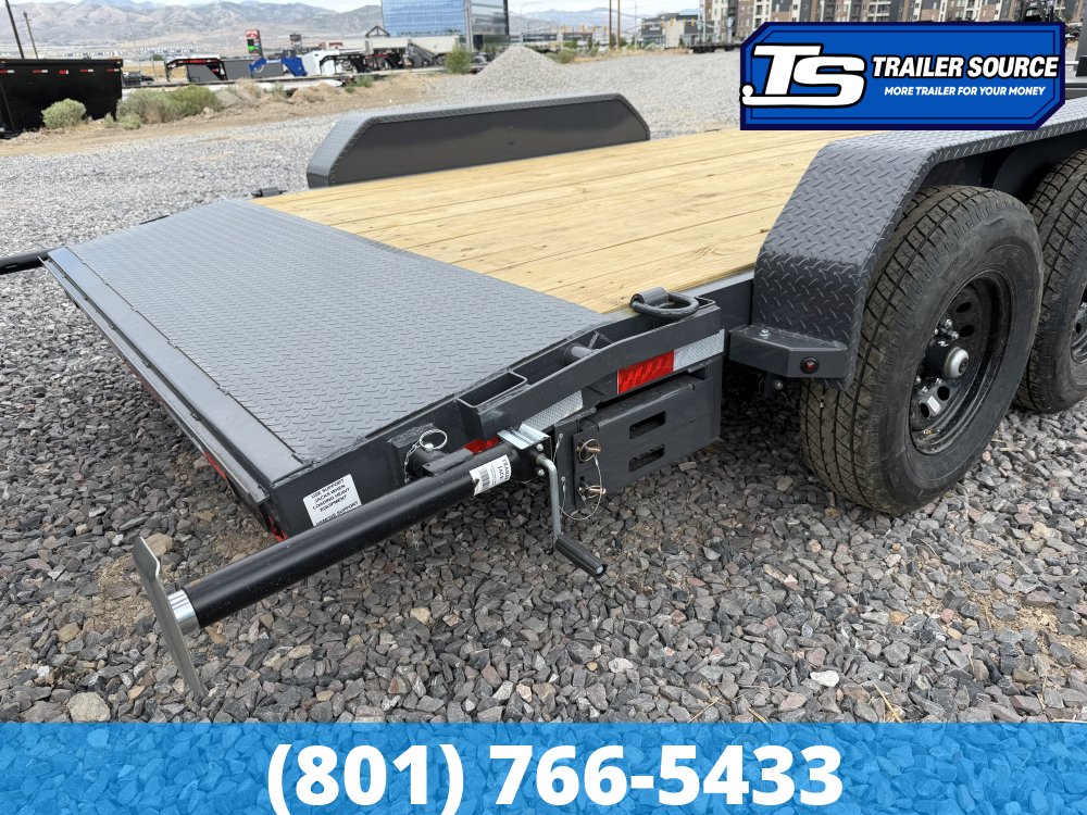 7x16 Lamar H6 Equipment Trailer - 14K GVWR - D-Rings, Tongue Box, Winch Plate