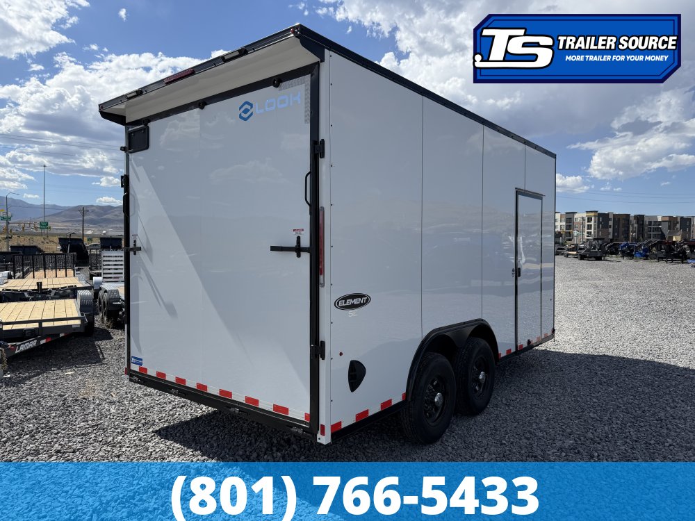 8.5x16 Look Element SE Enclosed Cargo Trailer - 7'6" Interior - 14K GVWR - .080 PolyCor, Black Out Package, Rear Spoiler w/ Load Lights