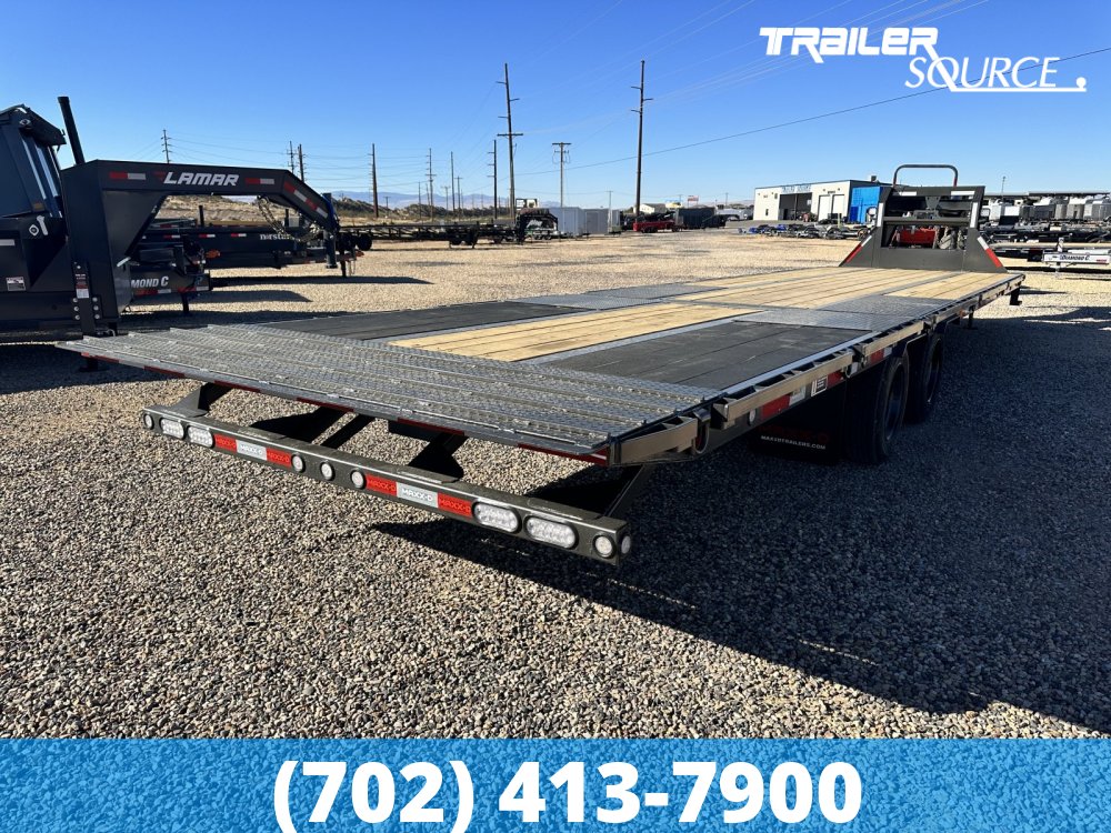 8.5x34 Maxx-D YDX Gooseneck Equipment Trailer -  30K GVWR - 15K Axles, HDSS Suspension, Hydraulic Disc Brakes, Hydraulic Jack(s), Solar Panel