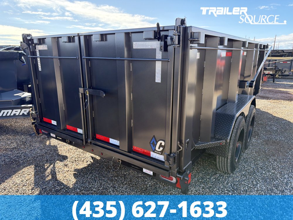 7x14 Diamond C LPT 208 Dump Trailer - 44" Sides - 18K GVWR - 18 Ply Tire Upgrade, Long Arm Tarp