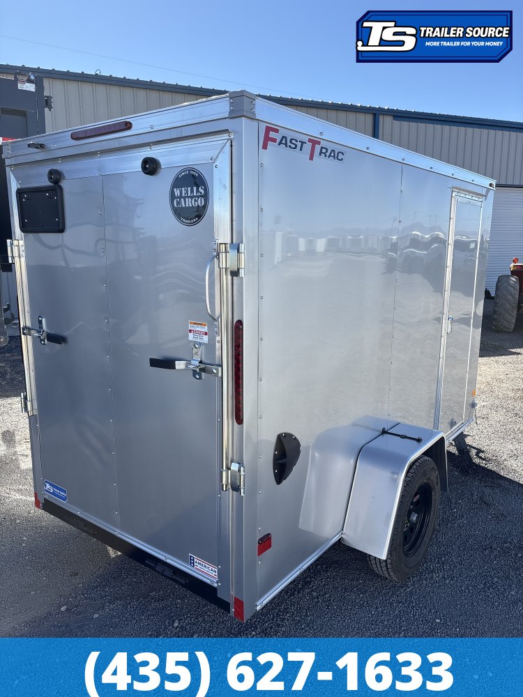 5x10 Wells Cargo Fast Trac Deluxe Enclosed Cargo Trailer - 6'0" Interior - 3.5K GVWR - Ramp Door, Side Door