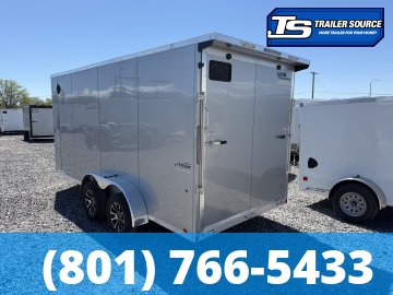 7x16 Look Vision Aluminum Enclosed Car Hauler Trailer - 7'6" Interior - 7K GVWR - Alloy Wheels, Ramp Door, Rear Load Lights