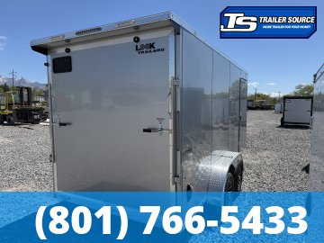 7x16 Look Vision Aluminum Enclosed Car Hauler Trailer - 7'6" Interior - 7K GVWR - Alloy Wheels, Ramp Door, Rear Load Lights