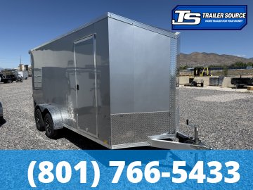 7x16 Look Vision Aluminum Enclosed Car Hauler Trailer - 7'6" Interior - 7K GVWR - Alloy Wheels, Ramp Door, Rear Load Lights