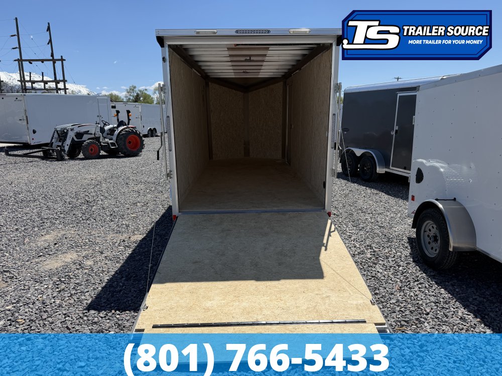 7x16 Look Vision Aluminum Enclosed Car Hauler Trailer - 7'6" Interior - 7K GVWR - Alloy Wheels, Ramp Door, Rear Load Lights