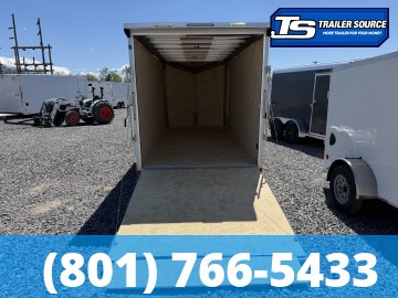 7x16 Look Vision Aluminum Enclosed Car Hauler Trailer - 7'6" Interior - 7K GVWR - Alloy Wheels, Ramp Door, Rear Load Lights