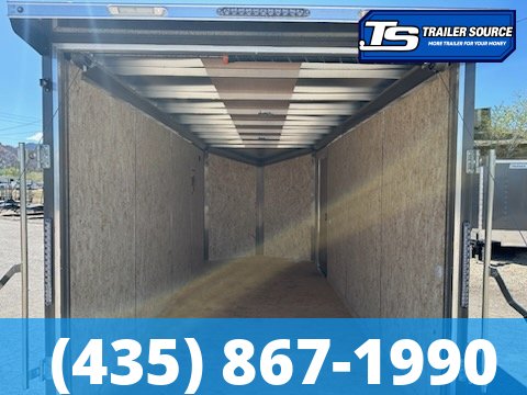 7x16 Look Vision Enclosed Car Hauler Trailer - 7'0" Interior - 7K GVWR - Alloy Wheels, Rear Spoiler w/ Load Lights