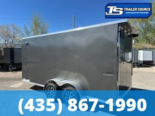 7x16 Look Vision Enclosed Car Hauler Trailer - 7'0" Interior - 7K GVWR - Alloy Wheels, Rear Spoiler w/ Load Lights