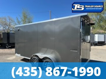 7x16 Look Vision Enclosed Car Hauler Trailer - 7'0" Interior - 7K GVWR - Alloy Wheels, Rear Spoiler w/ Load Lights